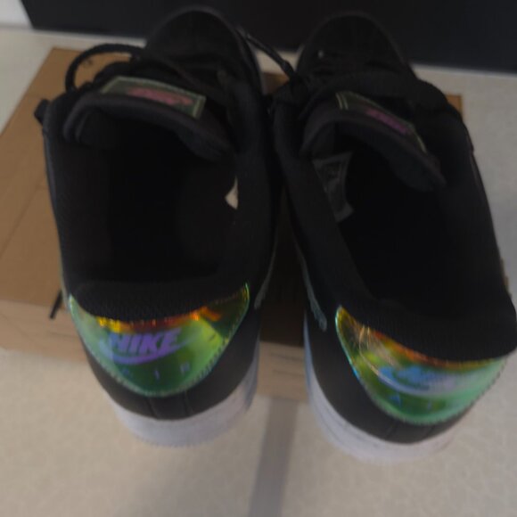 NIKE AIR FORCE 1 LOW BLACK IRIDESCENT PIXEL size 10.5 - Picture 10 of 10